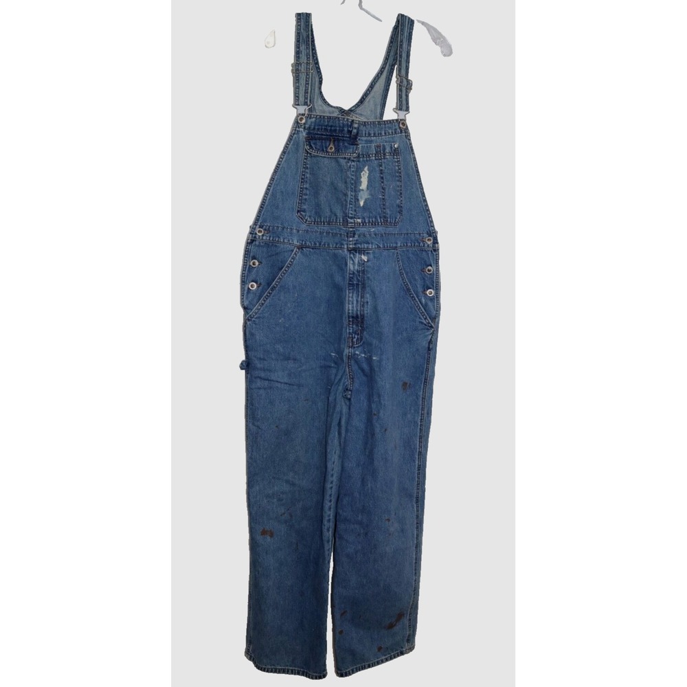 Vintage 90s Levis Silvertab Denim Jeans Workwear Distressed‎ Overalls Size M
